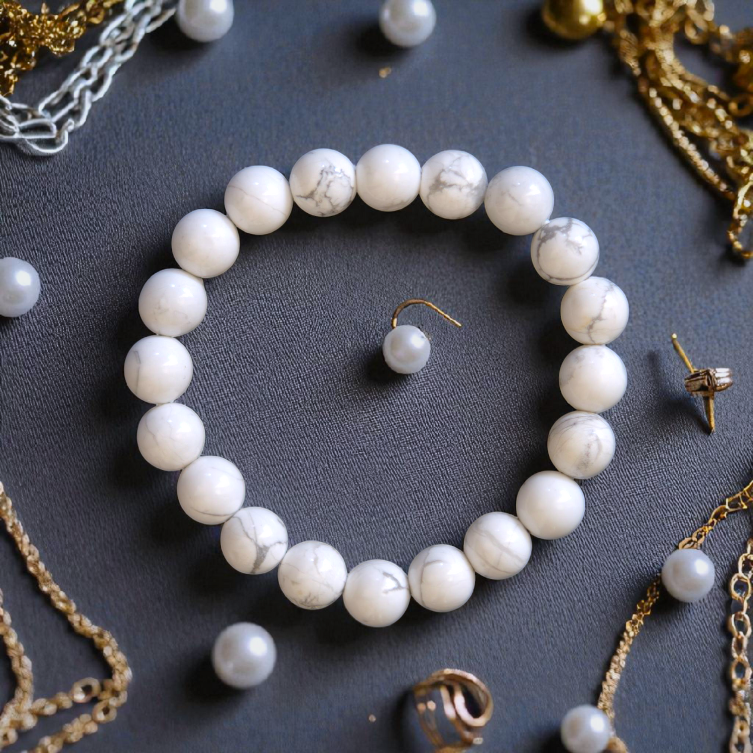 Howlite Crystal Bracelet – Stone of Calm, Clarity & Patience